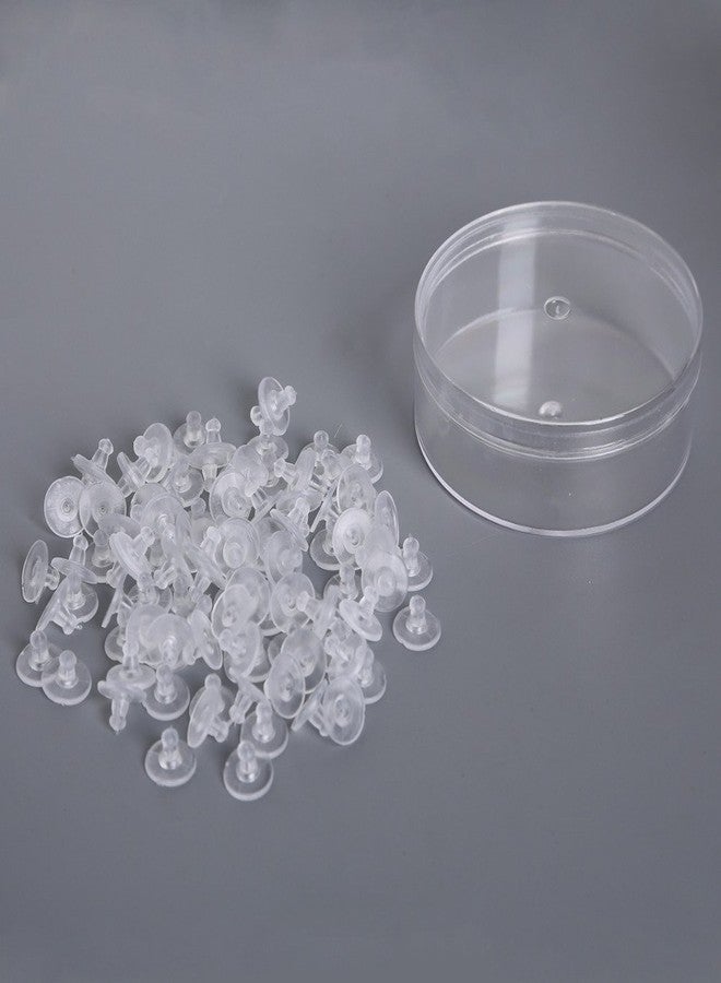 Excellentcrafts Clear Silicone Earring Back Stoppers Findings Stud Earring Plugs for Jewellery Making - 200 Pcs (10mm, Clear White) - Image 4